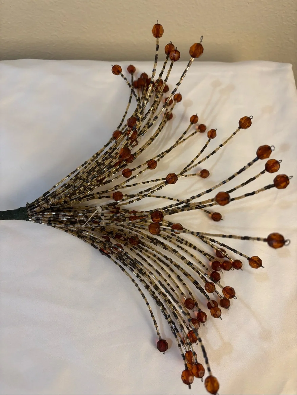 Amber Beaded Sprays/Picks (6)- Home Accent